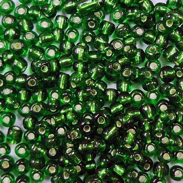 Silver lined Glass Beads, Bugle Beads
